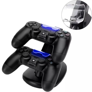 PS4-Dual USB Porte Oplader Controller Strømforsyning Oplader Dock Station Står For Sony Playstation 4 PS4 Slank Pro Tilbehør