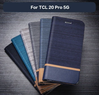 PU Læder Tegnebog Case For TCL 20 Pro 5G Business Phone Case For TCL 20 Pro 5G Bog Tilfælde Blød Silikone bagcoveret