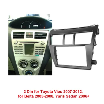 Passer Til Toyota Vios 2007-2012, Belta 2005-2008, Yaris Sedan 2006+ 2 Din Bil Audio Stereo Ramme Fascia Genmontering Bezel Trim-Kit
