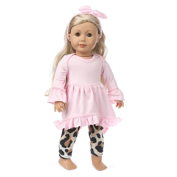 Passer til 18 tommer 43 cm Dukke Tøj Amerikanske Baby nyfødt Pink og Gul Europæiske og Amerikanske Berømte pigens Dragt Til Baby Gave