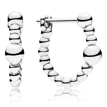 Perlerække Af Sølv Perler Knyttede Hjerter Symbol På Kærlighed Kløver-Og Ladybird 925 Sterling Sølv Øreringe Til Kvinder Mode Smykker
