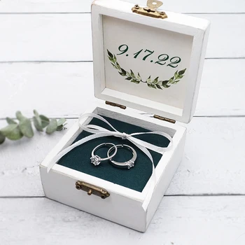 Personlige Bryllup Ring Box,Brugerdefineret Ring Bearer-Boks,Engagement Boks,Indgraveret Ring Box,Bryllup Dekoration