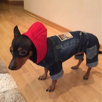 Pet Hund Tøj Vinter Varm Hund Jeans Pels Buksedragt Tykkere Pet Tøj Til Chihuahua Teddy Hunde Kostume Hvalp Tøj Jakker