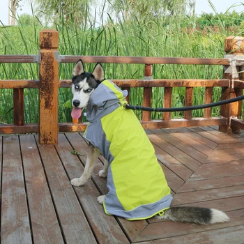Pet Vandtæt Regnjakke Reflekterende Lille Stor Hund Hætteklædte Tøj Udendørs Vest Pels Regn Poncho Jakke Pet Regnfrakker