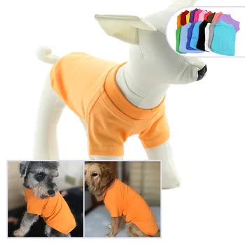 Pet Vest Sommer Hvalp Gravhund Kirky Dog Klud T-shirt i Bomuld Lille Kat Tøj Solid Hvid Sort Tøj Tøj Shirt