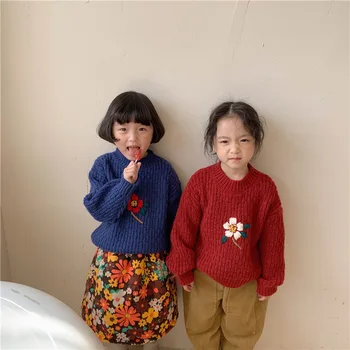 Piger sweater vinter 2020 nye koreanske børn er fortykket baby varm børns strik toddler baby pige sweater
