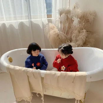 Piger sweater vinter 2020 nye koreanske børn er fortykket baby varm børns strik toddler baby pige sweater