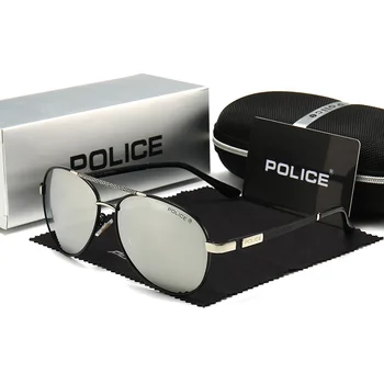 Pilot POLICE Solbriller til Mænd Classic Polariseret Linse Brand Designer Mænd Kørsel Retro Solen Glas UV400 Occhiali da sole P618