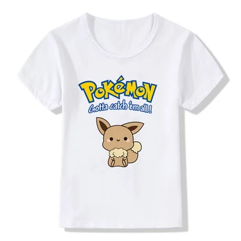 Pokemon Kids T-Shirts Hvid Modal Kort-Langærmet Kawaii Pikachu Psyduck Charmander Print T-Shirt Til Drenge, Piger, Børn Tøj Toppe