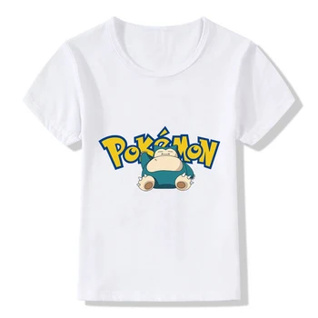 Pokemon Kids T-Shirts Hvid Modal Kort-Langærmet Kawaii Pikachu Psyduck Charmander Print T-Shirt Til Drenge, Piger, Børn Tøj Toppe