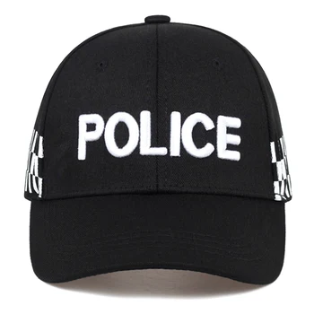 Politiet Broderet Baseball Cap Hip Hop Justerbar Udendørs Sports Cap Cap Forår Og Efterår Solhat