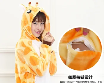Populære pop animationsfilm dyr pyjamas giraf gul tegnefilm kjoler cosplay Halloween costumesAutumn vinter voksen jumpsuits