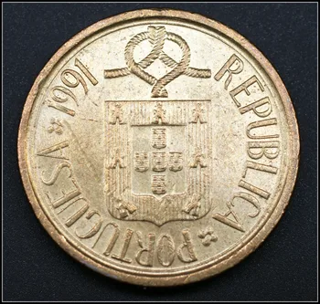 Portugal 5 Escudo Mønter Europa Nye Originale Mønt Samt Edition Ægte Sjældne Eu Tilfældig År