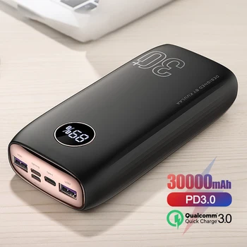 Power Bank 30000mAh USB Type C PD Hurtig Opladning + Hurtig Opladning 3.0 PowerBank 30000 mAh Ekstern Batteri Til Xiaomi iPhone