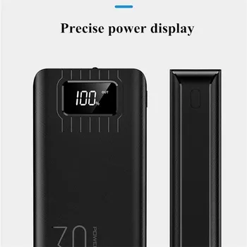 Power Bank 50000mAh Stor Kapacitet Powerbank Udendørs Rejse Oplader Telefonen Ekstern Batteri Digitalt LCD-Display, LED-Belysning