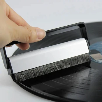 Praktiske vinylplade Børste antistatisk Carbon Fiber Børster Antikke Grammofon rensebørste til Pladespiller LP Rekord