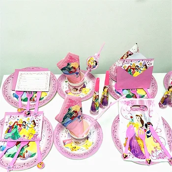 Prinsesse Snehvide Birthday Party Pack Sovende Skønhed Viklet Kids Baby Fødselsdag Fest Arrangement Dekoration Forsyninger Sæt