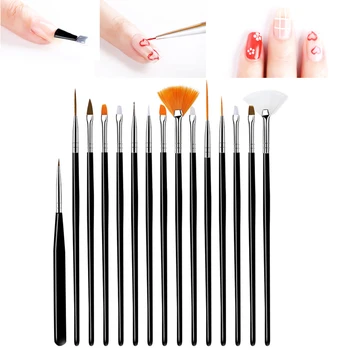 Professionelle Negle Børster Manicure Sæt til DIY Værktøjer Sæt UV Gel Akryl Børster Liner Pen Nail Art Pensel for Negle Design