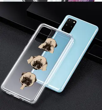 Pug Dyr taske til Samsung A50 A51 A71 A70 A40 A20 A20E S10 S20 S9 S8 S7 Kant Ultra Puls Note 20 10 9 8 Plus Ultra Soft Cover