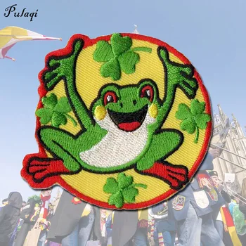 Pulaqi Oeteldonk Broderet Frog Karneval for Netherland Jern på Patches til Tøj Striber, Broderet Programrettelser til Tøjet F