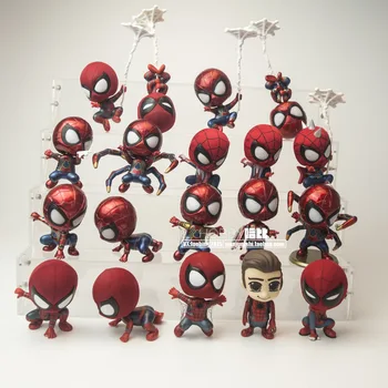 Q Version 62 Stilarter Marvel Avengers SpiderMan, Iron Man, Deadpool Black Panther Hulk Thanos Bil Bevæger Hovedet Figur Toy Gave
