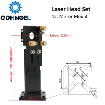 QDHWOEL CO2-Laser Hoved Sæt Lens Dia.18 FL38.1 Dia.20FL50.8/63.5/101.6 mm Integreret Mount Dia25 Spejl for Laser Cutting Machine