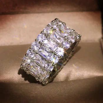 QTT Fantastisk CZ Ringe 925 Sterling Sølv Sølv Farve Løfte Ring, Bryllup, Engagement Vintage Ring For Kvinder, Brude Smykker