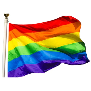 Rainbow Lgbtq Gay Pride Flag 3x5FT Polyester 150x90cm For Sport