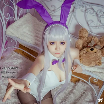 Re:Livet I En Anden Verden Fra Nul Emilia Cosplay Kostume Sexy Bunny Pige Jumpsuit Rolle Spiller Tøj High-End Custom-Gøre