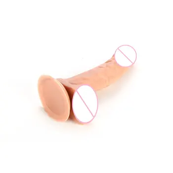Realistisk Dildo med Kraftig Suge CupRealistic Penis Sex Toy Fleksibel G-punkt Dildo med Buet Skaft og Bolden
