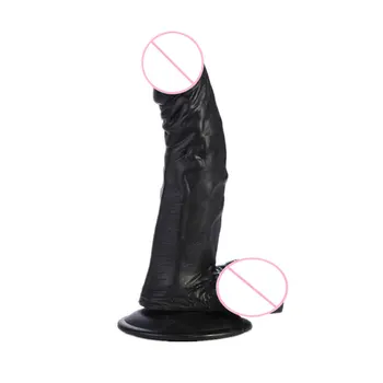 Realistisk Dildo med Kraftig Suge CupRealistic Penis Sex Toy Fleksibel G-punkt Dildo med Buet Skaft og Bolden