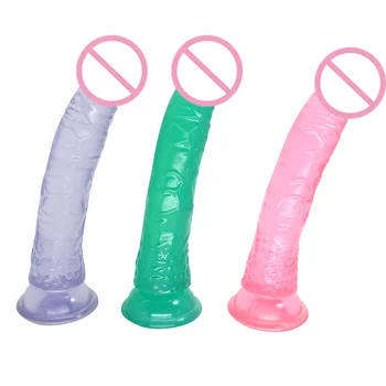 Realistisk Jelly Dildo Stærk sugekop Mandlige Kunstig Penis Voksen Sex Legetøj til Kvinder Anal Plug Kvindelige Vagina Masturbator