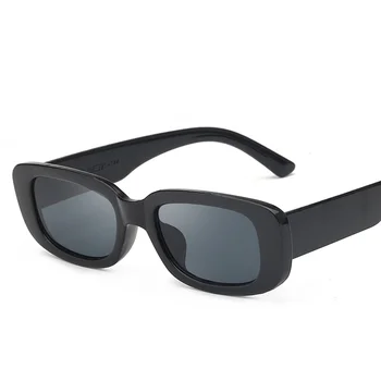Rektangulære lille Ramme Solbriller Kvinder 2021 Nye Street briller til mænd sort enkel Solbriller