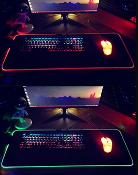 Rgb Lysende Gaming Musemåtte Farverige Overdimensionerede Glødende Usb Led Computermats Tastatur Skrivebord Måtten Bord Mat Kontor Til Skole