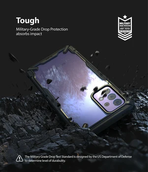 Ringke Fusion X etui til Galaxy A72 Klart Se Tilbage og Fleksibel TPU Frame Hybrid Anti-banke Dække