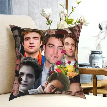 Robert Pattinson Foto Collage Pudebetræk Udskrivning Polyester pudebetræk Dekorativ Pillow Cover Hjem 40*40cm