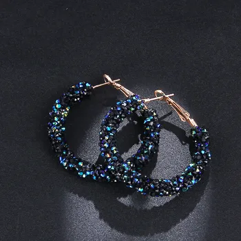 RscvonM Helt Nyt Design, Mode Charme Østrigske krystal dråbe øreringe Geometrisk Runde Skinnende rhinestone store øreringe smykker til kvinder