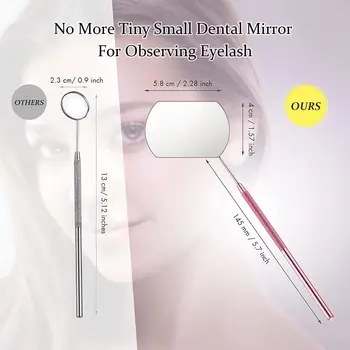 Rustfrit Stål Firkantet Eyelash Spejl Lash Værktøjer Smukke Spejl Multifunktion Kontrol Eyelash Extension Tandblegning Ren