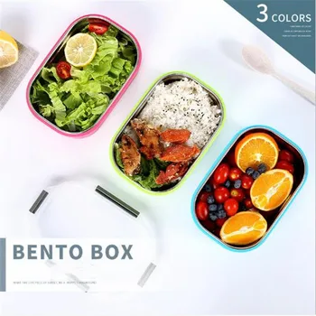Rustfrit Stål Tætte Frokost Boks, Isoleret Bento Box Mad Container Isoleret med madpakken, Voksne, Børn , Mænd, Kvinder