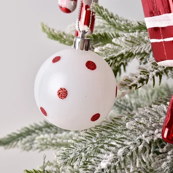 Røde og hvide julepynt Jul krykker serie Christmas ball part dekorationer juletræspynt 2021 ny