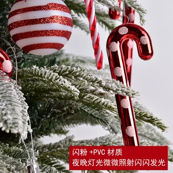 Røde og hvide julepynt Jul krykker serie Christmas ball part dekorationer juletræspynt 2021 ny