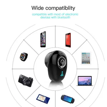 S650 Mini Usynlige Tur Trådløse Hovedtelefon Bluetooth-Hovedtelefon, Håndfri Stereo In-Ear Headset TWS enkelt Øretelefoner Med Mikrofon