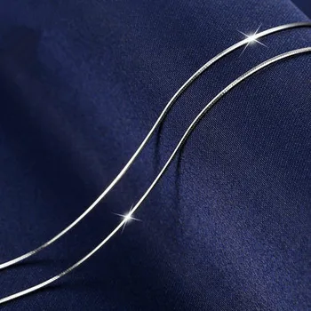 S925 Sterling Sølv Halskæde til Kvinder Snoet Singapore Kæde 45cm Bijoux Femme Collares Mujer Sølv 925 Smykker Halskæder