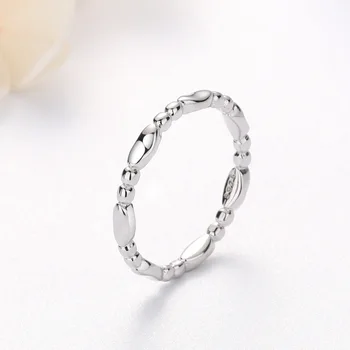 S925 Sterling Sølv Oval Perle Ringe Enkelt koreansk Stil Smykker Ringe til Kvinder, Piger Bryllup Engagement Fine Gave Mode