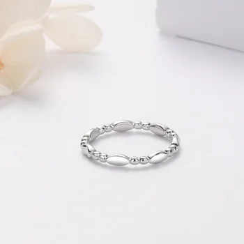 S925 Sterling Sølv Oval Perle Ringe Enkelt koreansk Stil Smykker Ringe til Kvinder, Piger Bryllup Engagement Fine Gave Mode
