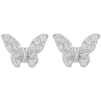 S925 Sterling Sølv Stud Øreringe til WomenGentle Butterfly Øreringe Mode Enkle Øreringe Smykker Engros