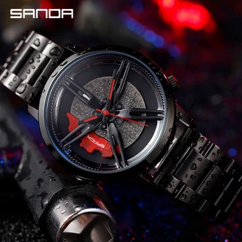 SAMDA racerbil Se Custom Design Bil armbåndsur i Rustfrit Stål, der ikke Udskrivning af Fælgen Hub Ure Mand Relogio Masculino