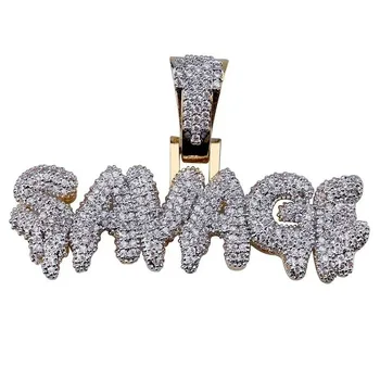 SAVAGE Messing Guld Farven Iced Out Micro Bane Cubic Zircon 24inch Tov, Kæde, Charme for Mænd
