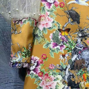 SEQINYY Kvinder Sommer Forår Nye Mode Design Bane Perlebesat Mesh Hvid Skjorte + Blomster Print Vintage Kort Nederdel og Elegant