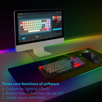 SK71 Mekanisk Tastatur med PBT Keycap USB-Kablet RGB-Baggrundsbelyst Spil Til PC Desktop, Laptop Gamer teclado Makro Program GK61